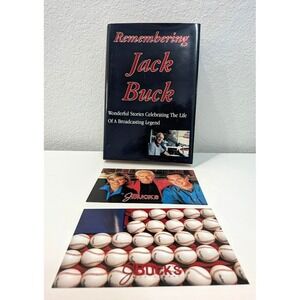 Remembering Jack Buck by Rich Wolfe Hardcover and 2 JBuck's Postcards New